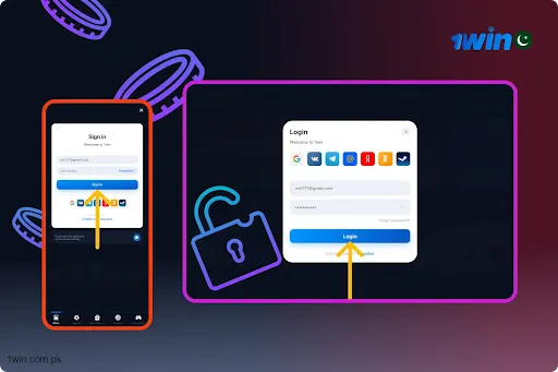 account login instructions 1win Pakistan